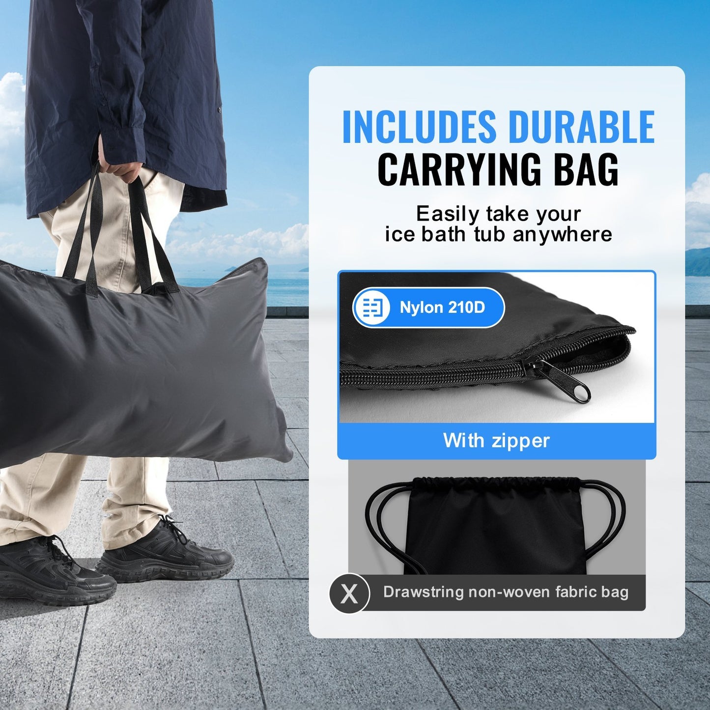 Ice Bath Tub For Athlete Cold Water Therapy Plunge Tub Inflatable Bathtub