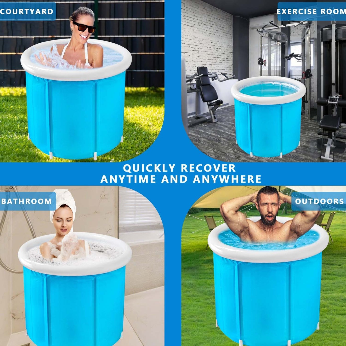 Inflatable Tub Universal Foldable Inflatable Bath Barrel